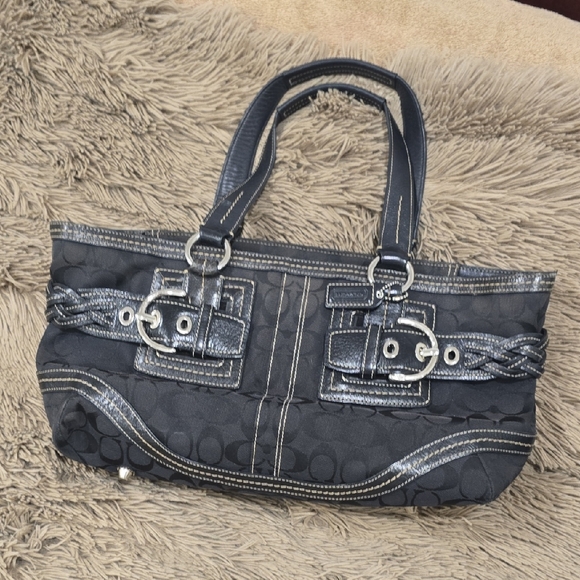 Coach Black and Gray Shoulder Bag - Picture 1 of 10
